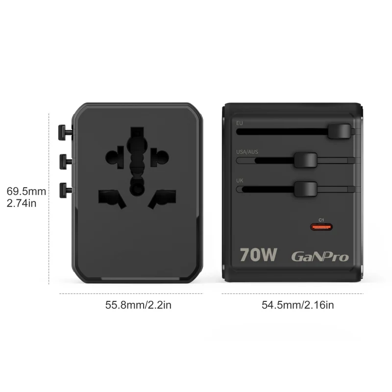 Hedonic 5位 PD 3.0 70W GAN Pro 通用旅行轉插 Hedonic 5位 PD 3.0 70W GAN Pro 通用旅行轉插