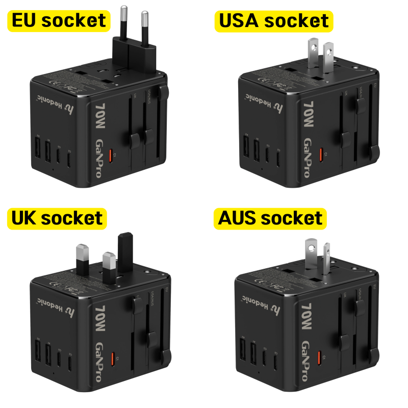 Hedonic 5位 PD 3.0 70W GAN Pro 通用旅行轉插 Hedonic 5位 PD 3.0 70W GAN Pro 通用旅行轉插