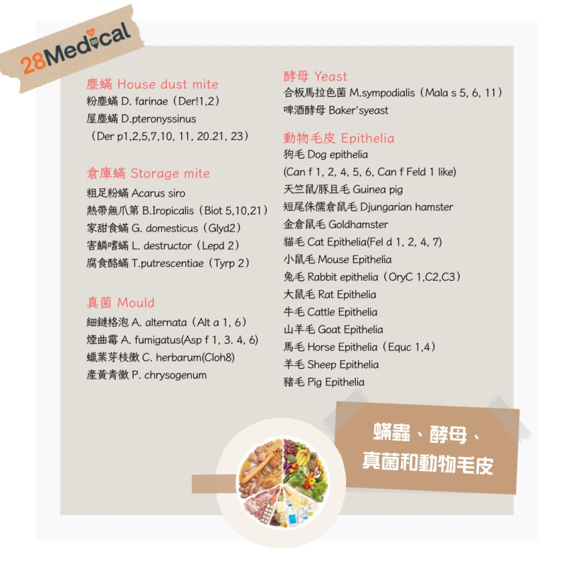 $6000新一代黴陣列過敏原IgE檢測 (送$800自選禮券)