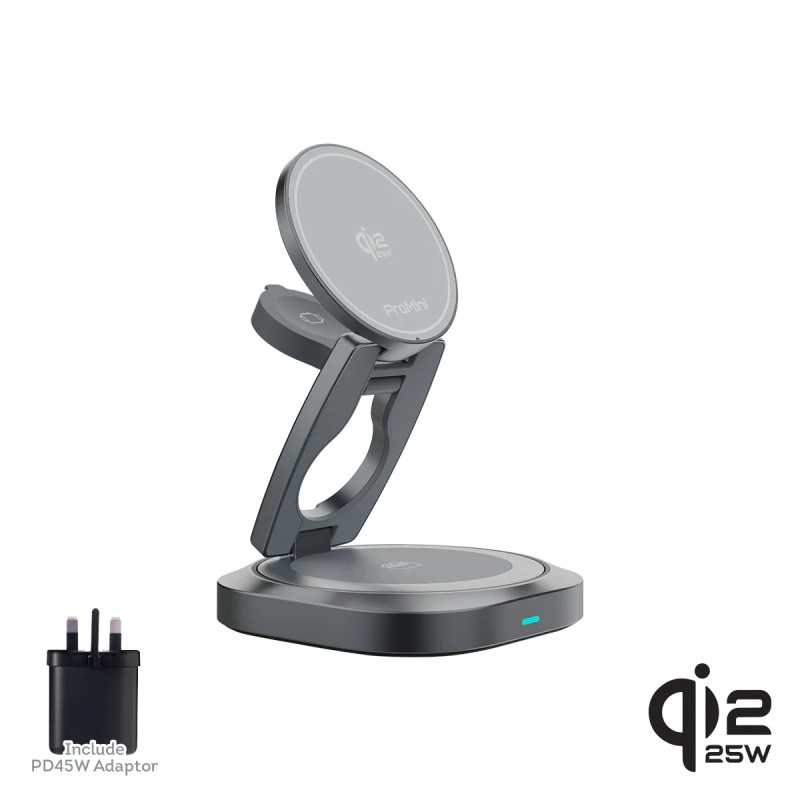 Magic-Pro ProMini MagW5R 35W Qi2.2認證 磁吸三合一360°摺疊式無線充電座 (連火牛) Magic-Pro ProMini MagW5R 35W Qi2.2認證 磁吸三合一360°摺疊式無線充電座 (連火牛)