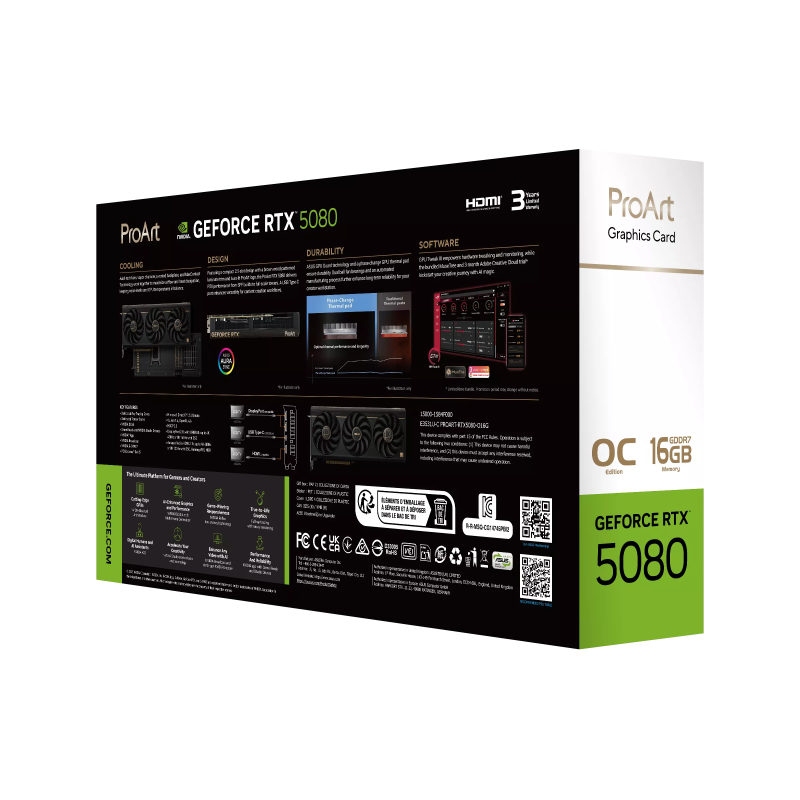 ASUS ProArt GeForce RTX™ 5080 16GB GDDR7 OC Edition