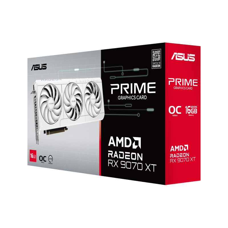 ASUS Prime Radeon™ RX 9070 XT White OC Edition 16GB GDDR6