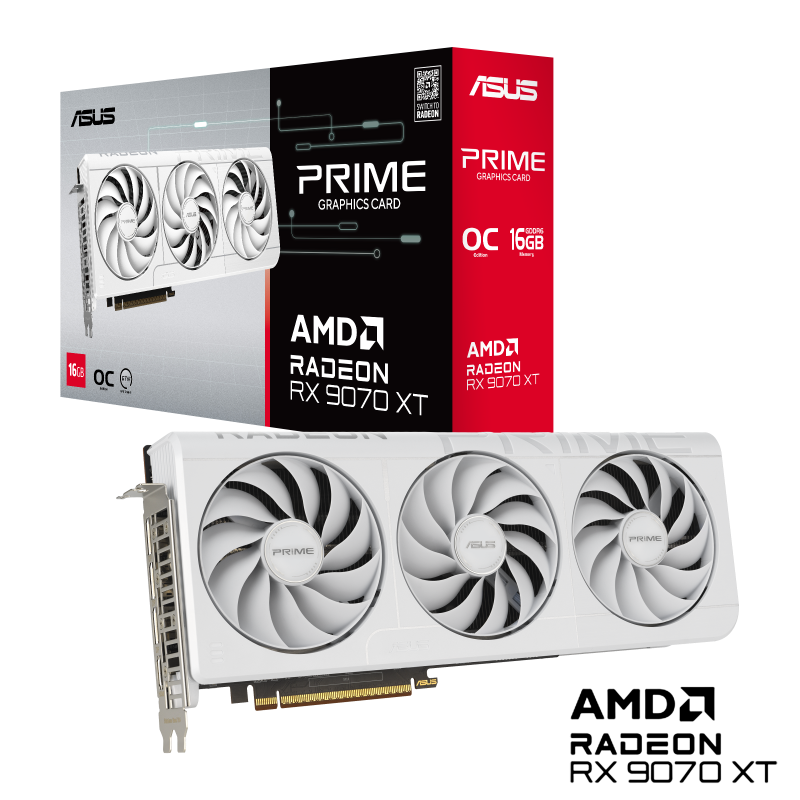 ASUS Prime Radeon™ RX 9070 XT White OC Edition 16GB GDDR6