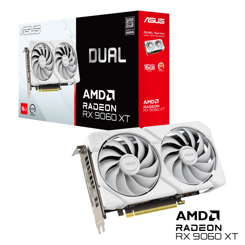 ASUS Dual Radeon™ RX 9060 XT 16GB GDDR6 White Edition