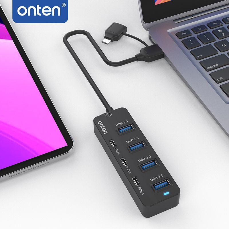 Onten USB-C and USB-A 3.0 7-Port HUB OTN-UCA5306