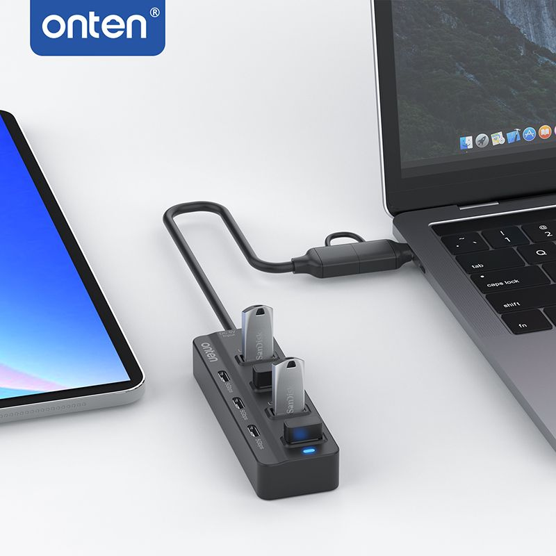 Onten USB-C and USB-A 3.0 7-Port HUB OTN-UCA5306