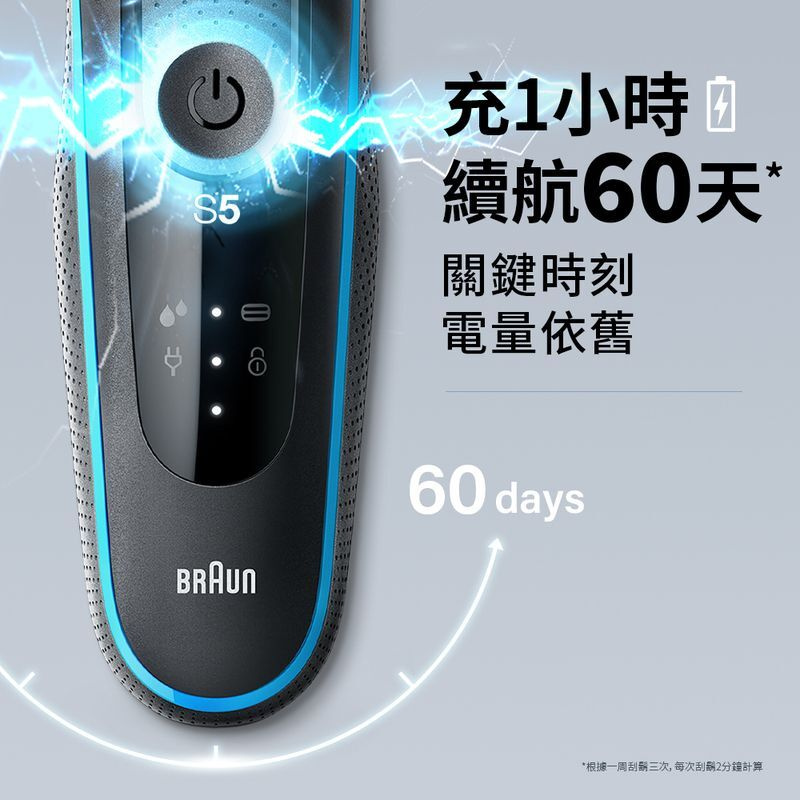 BRAUN 百靈 Series 5 52-A1200s Turbo Button 乾濕兩用電動鬚刨 (平行進口)