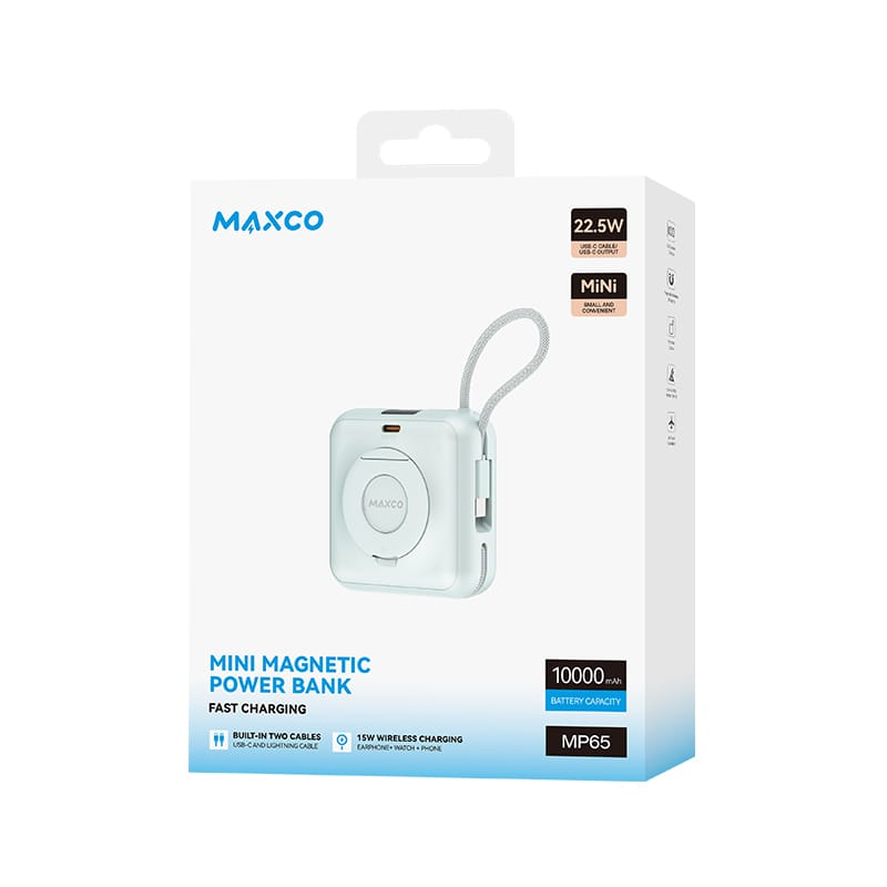 MAXCO Mini MagSafe 支架磁吸無線充電池10000mAh CCC認證 MP65