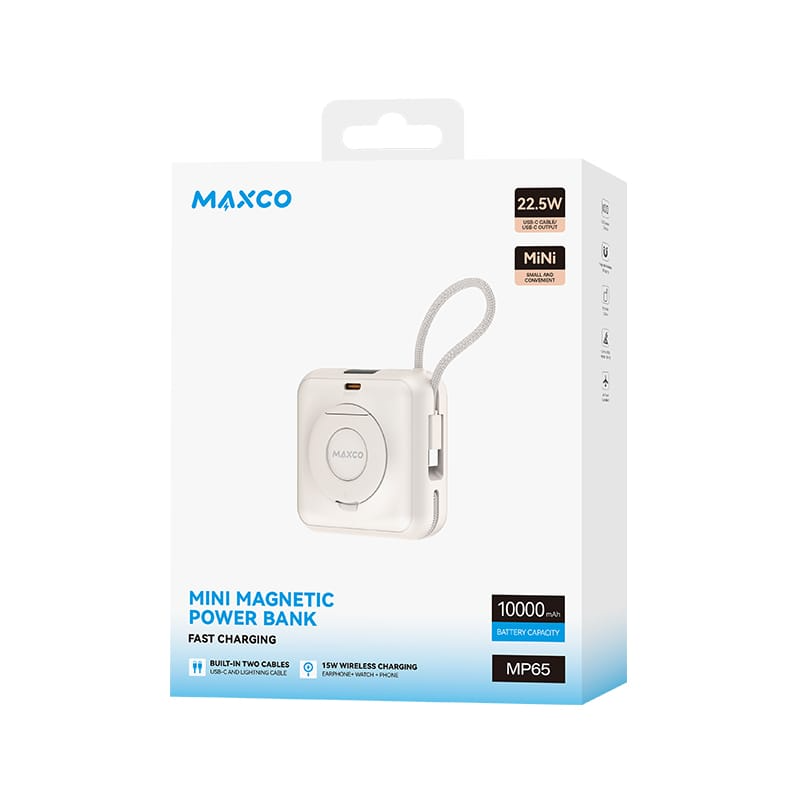 MAXCO Mini MagSafe 支架磁吸無線充電池10000mAh CCC認證 MP65