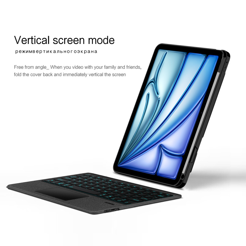 可直立多角度 iPad Air 10.9 吋 (第 5 代，2022，M1) 含筆槽可拆式鍵盤保護殼