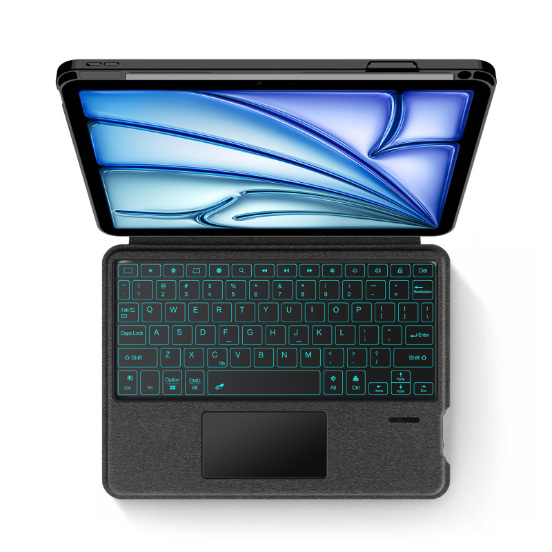 可直立多角度 iPad Air 10.9 吋 (第 5 代，2022，M1) 含筆槽可拆式鍵盤保護殼
