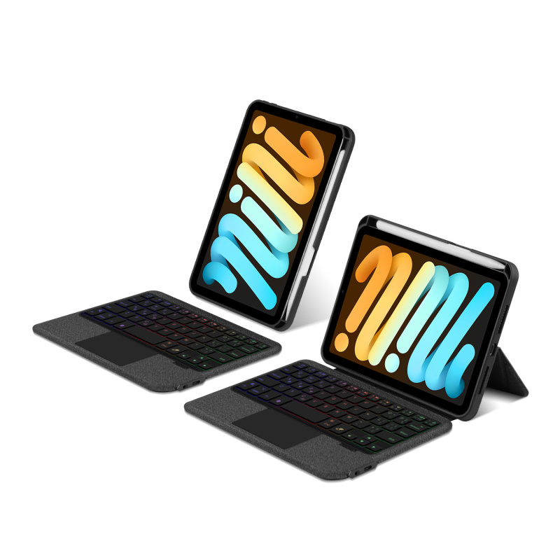 可直立多角度 iPad mini 8.3 吋 (第 7 代，2024，A17 Pro) 含筆槽可拆式鍵盤保護殼