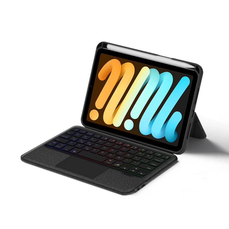 可直立多角度 iPad mini 8.3 吋 (第 7 代，2024，A17 Pro) 含筆槽可拆式鍵盤保護殼