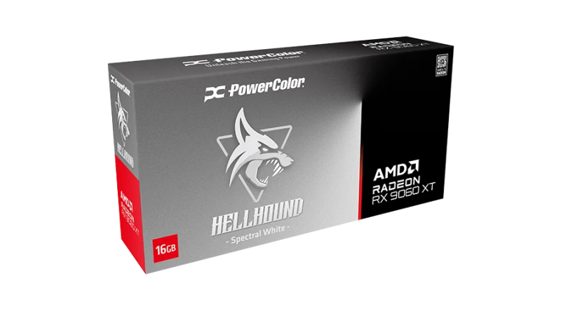 PowerColor Hellhound Spectral White AMD Radeon™ RX 9060 XT 16GB GDDR6 [現金/轉數快優惠 $3750]