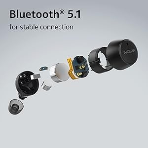 Nokia Micro Earbuds Pro 真無線耳機 雙麥克風 藍牙5.1 降噪 IPX5 最高28小時播放時間 TWS-521 黑色