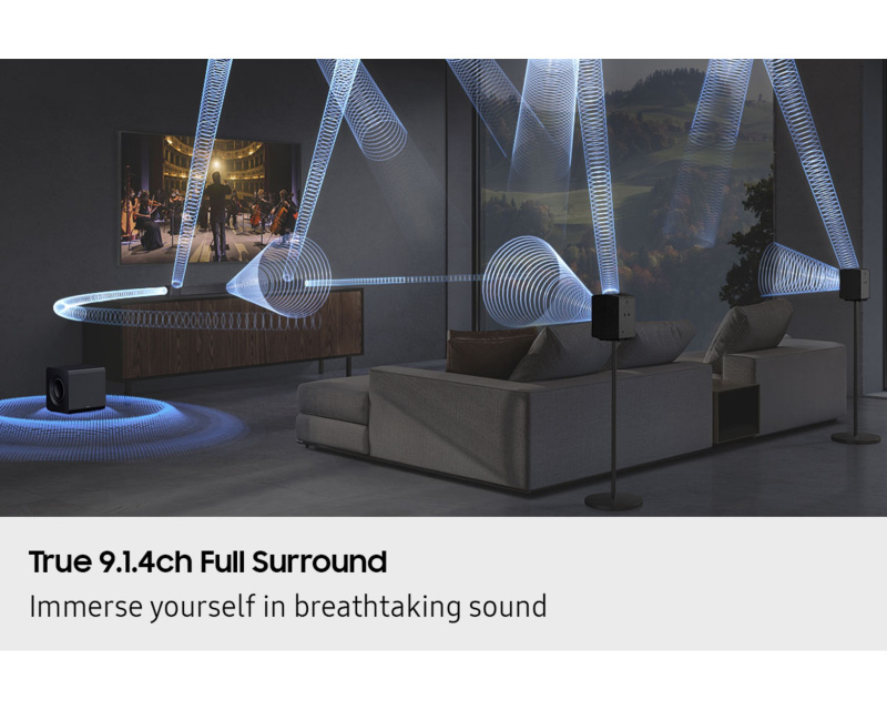 [CODE後價$5198] Samsung Q-series Soundbar HW-Q930F 9.1.4 ch 配重低音及後置喇叭 (2025) HW-Q930F/ZK [黑色]【春日會員感謝祭】