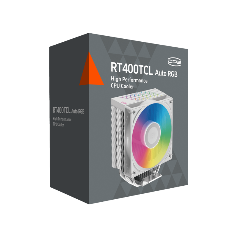 PCCOOLER RT400 TCL FULL ARGB 4-HeatPipe Single Tower Air CPU Cooler ( Black / White )