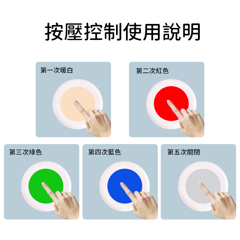 杰克 LED紅外遙控冰球燈丨壁燈丨櫥櫃燈丨RGB遙控彩色燈丨節日氛圍拍拍按壓夜燈丨遙控小夜燈丨六燈二遙套裝丨C1583 白色外殼 (1181)