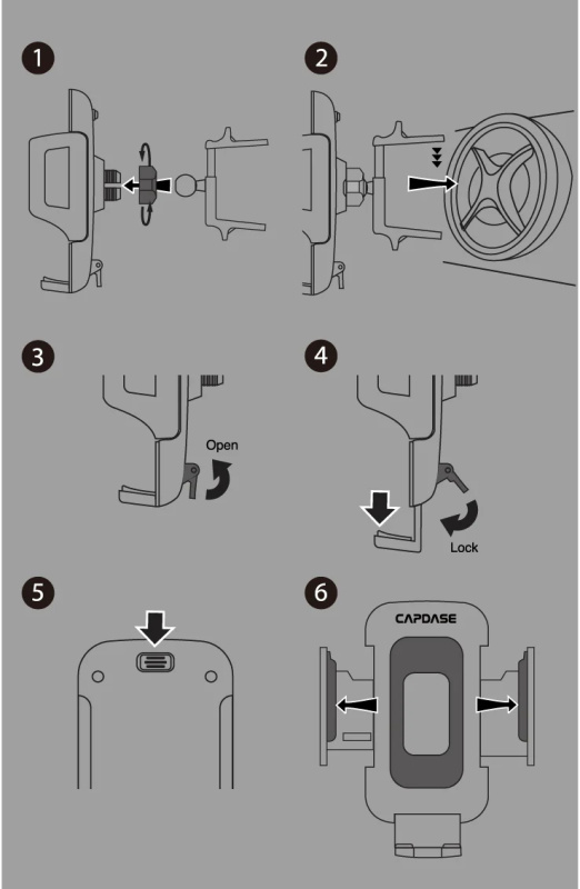 CAPDASE FLEXI II Sport Car Mount Round Air Vent Clip HR00-SVF211-77
