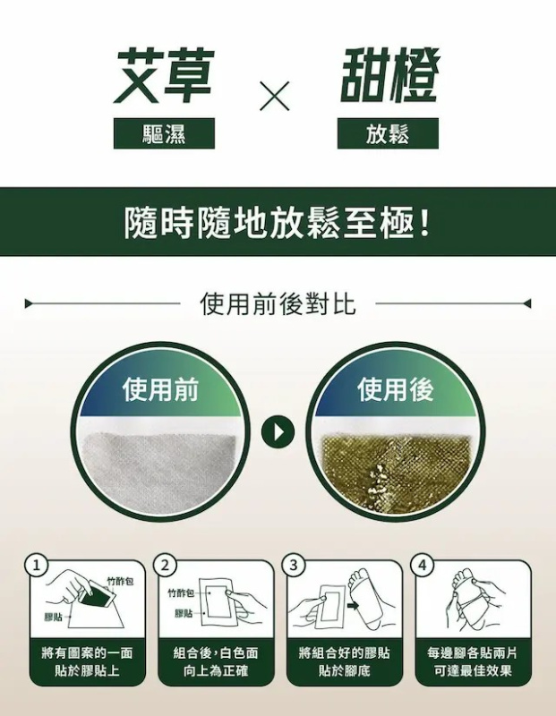 森源 - 安睡足艾貼 | 濕氣重 | 助眠 | 除臭 | 寒濕 | 驅寒通絡 | 艾草 | 去除油脂 | 抽濕 | 袪濕腳貼 | 去腳腫 | 面腫 | 改善周期不適 | ACC-SY002