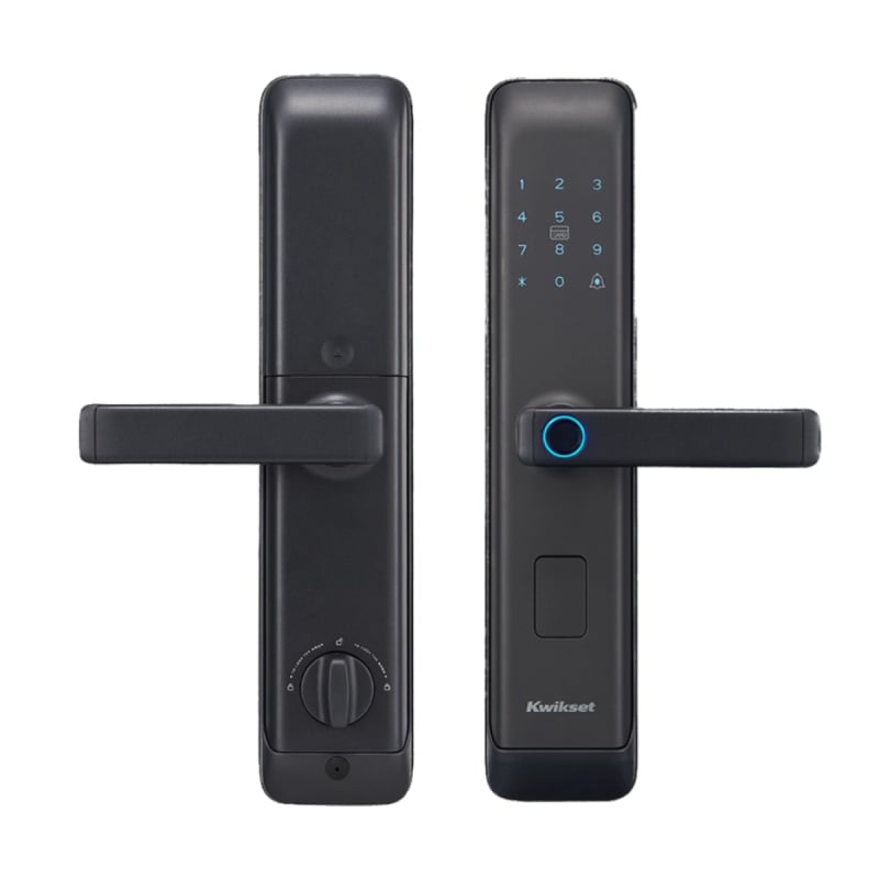 美國 Kwikset - PF3 五合一智能電子門鎖 (深槍黑) (總代理安裝) | 手機APP | 指紋 | 卡片 | 密碼 | 機械鑰匙