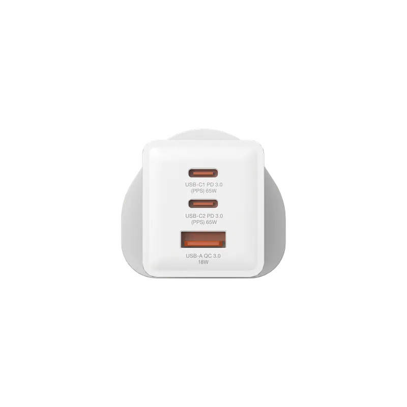 Hedonic 3 Port PD 3.0 65W GAN Pro UK Plug Charger 插牆式充電器 81075黑色/ 81076白色 Hedonic 3 Port PD 3.0 65W GAN Pro UK Plug Charger 插牆式充電器 81075黑色/ 81076白色