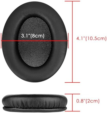 Replacement Earpads for HyperX Cloud II/III/Mix/Alpha/Cloud Flight/Stinger 2 Headphones, Black Faux Leather, 1對蛋白皮耳套耳罩
