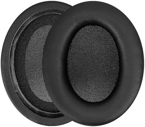 Replacement Earpads for HyperX Cloud II/III/Mix/Alpha/Cloud Flight/Stinger 2 Headphones, Black Faux Leather, 1對蛋白皮耳套耳罩