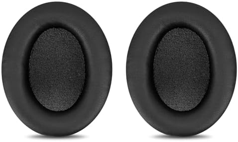 Replacement Earpads for HyperX Cloud II/III/Mix/Alpha/Cloud Flight/Stinger 2 Headphones, Black Faux Leather, 1對蛋白皮耳套耳罩