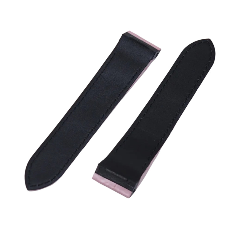 20mm, 23mm 優質珍珠粉色鱷魚皮代用錶帶 合適 Cartier Santos