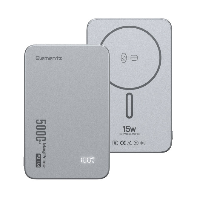 Elementz MagPrime Slim S5 磁吸無線行動電源 (CCC認證) 5000mAh (PMP-S5)