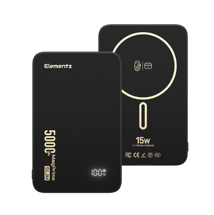 Elementz MagPrime Slim S5 磁吸無線行動電源 (CCC認證) 5000mAh (PMP-S5)