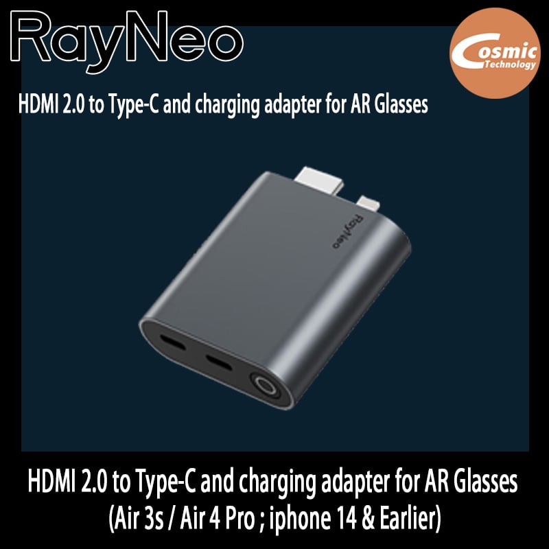 RayNeo 雷鳥HDMI 2.0 to Type-C and charging adapter for AR Glasses