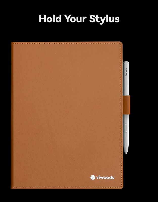 Viwoods AiPaper Premium Genuine Leather Case - 真皮磁吸翻蓋套 【隱藏2只不同觸感筆芯】