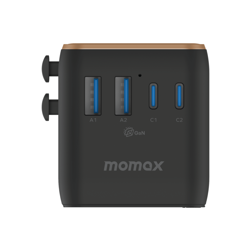 MOMAX 1-WORLD² 70W 雙 AC 五 USB GaN 全球轉換插座 UA22