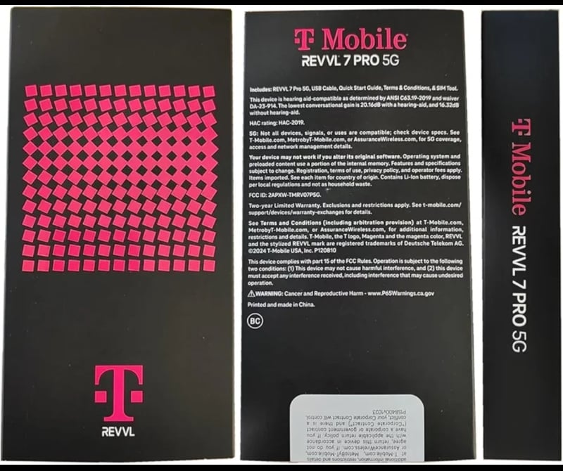 全新 T-Mobile REVVL 7 Pro 5G (8GB RAM+256G) (獨有實體卡+Esim雙卡）