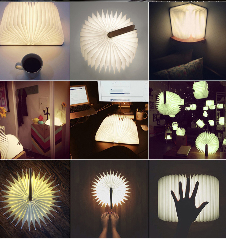 創意木質LED摺疊書燈