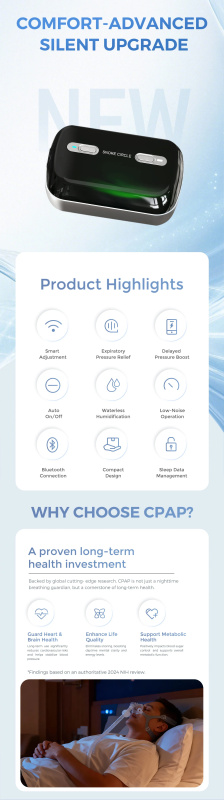 [全港免運] Snore Circle 智能監察便攜自動睡眠呼吸機 YA50 Pro