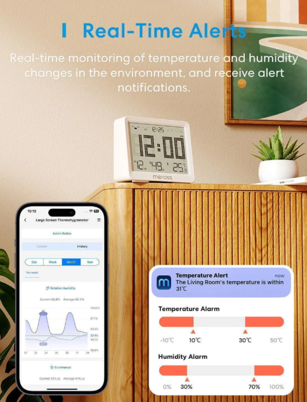 Meross Smart Temperature and Humidity Sensor MS130-EU Meross Smart Temperature and Humidity Sensor MS130-EU