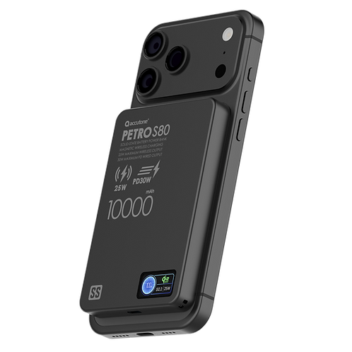 Accutone Petro S80 固態彩屏顯示磁吸行動電源 (CCC追溯二維碼) Accutone Petro S80 固態彩屏顯示磁吸行動電源 (CCC追溯二維碼)