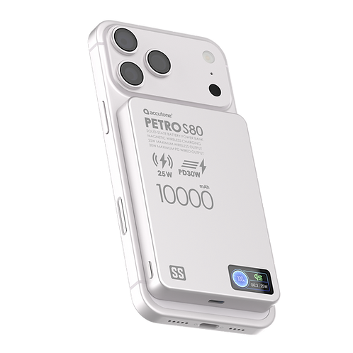 Accutone Petro S80 固態彩屏顯示磁吸行動電源 (CCC追溯二維碼) Accutone Petro S80 固態彩屏顯示磁吸行動電源 (CCC追溯二維碼)