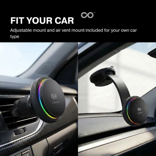 Connecty MagChill 25W Qi2.2 自動冷卻車載磁吸充電支架 CM125D