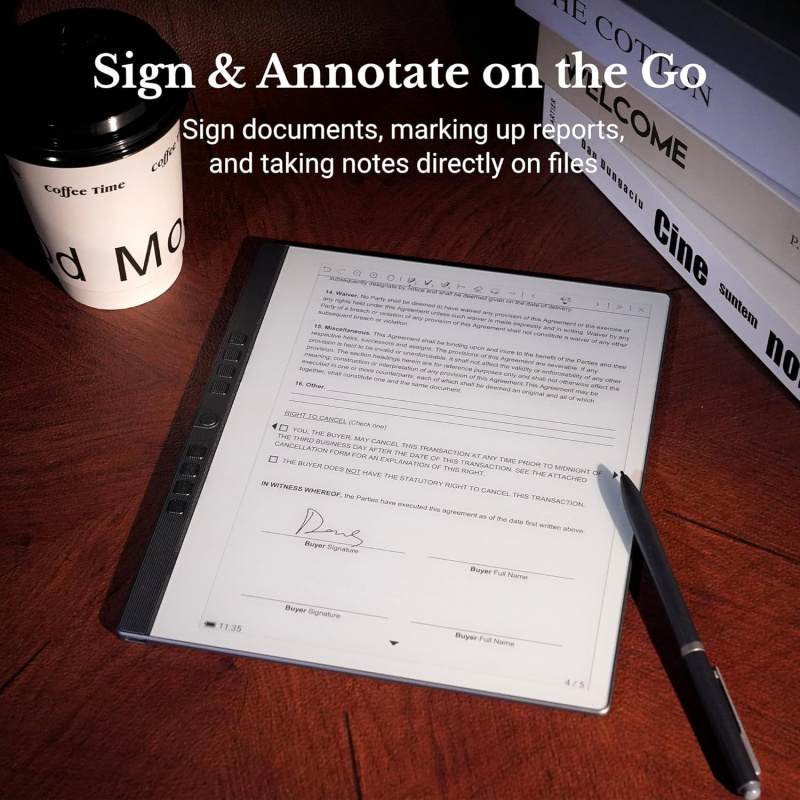 Penstar eNote 2 – 最白的紙質平板電腦 | 10.3英寸 300 PPI 純筆式電子墨水屏書寫平板電腦，數位筆記本，包含保護套和兩支B5筆  香港行貨 一