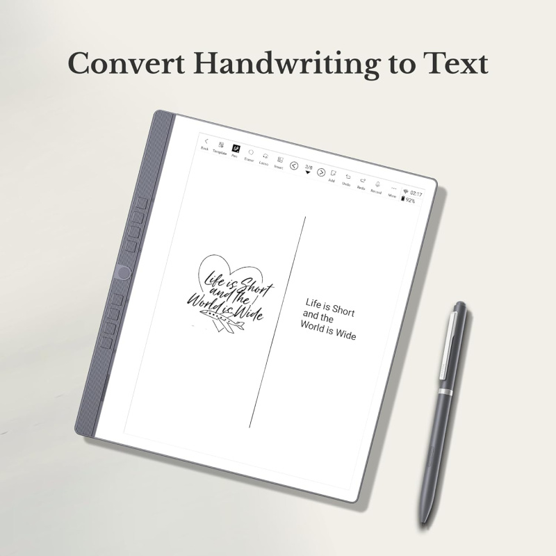 Penstar eNote 2 – 最白的紙質平板電腦 | 10.3英寸 300 PPI 純筆式電子墨水屏書寫平板電腦，數位筆記本，包含保護套和兩支B5筆  香港行貨 一