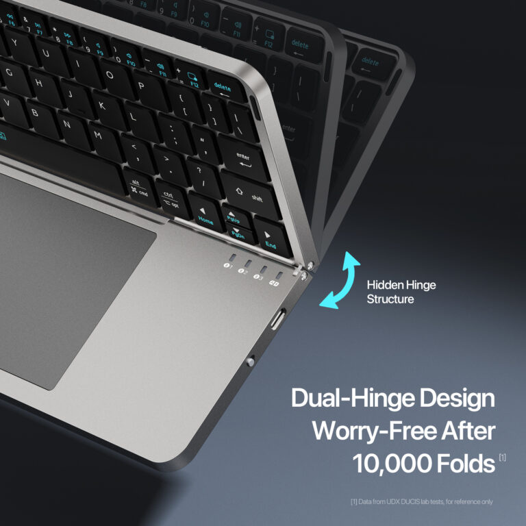 DUX DUCIS FOLDABLE WIRELESS KEYBOARD iPad適用 便攜式折疊藍牙觸控鍵盤 - 兩折款 | 鋁合金超薄機身 |