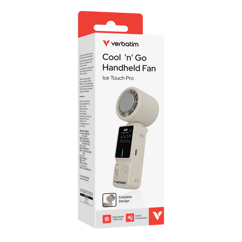 Verbatim Cool 'n' Go 手持風扇 – Ice Touch Pro 32348 白色 / 32349 黑色 Verbatim Cool 'n' Go 手持風扇 – Ice Touch Pro 32348 白色 / 32349 黑色
