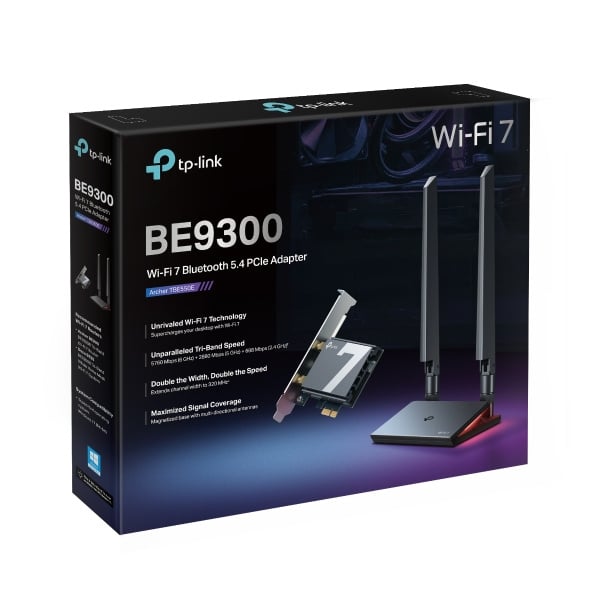 TP-Link Archer TBE550E BE9300 Wi-Fi 7 藍牙 5.4 PCIe 網絡卡 TP-Link Archer TBE550E BE9300 Wi-Fi 7 藍牙 5.4 PCIe 網絡卡