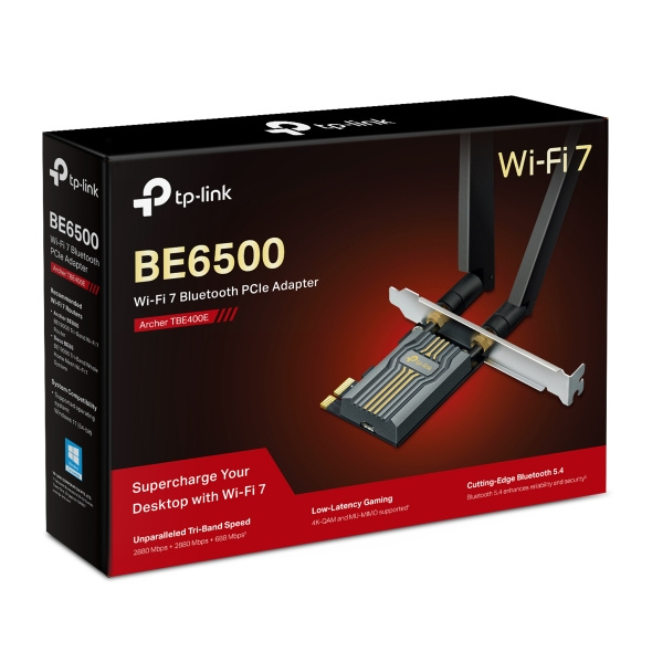 TP-Link Archer TBE400E BE6500 Wi-Fi 7 藍牙 5.4 PCIe 無線網卡 TP-Link Archer TBE400E BE6500 Wi-Fi 7 藍牙 5.4 PCIe 無線網卡