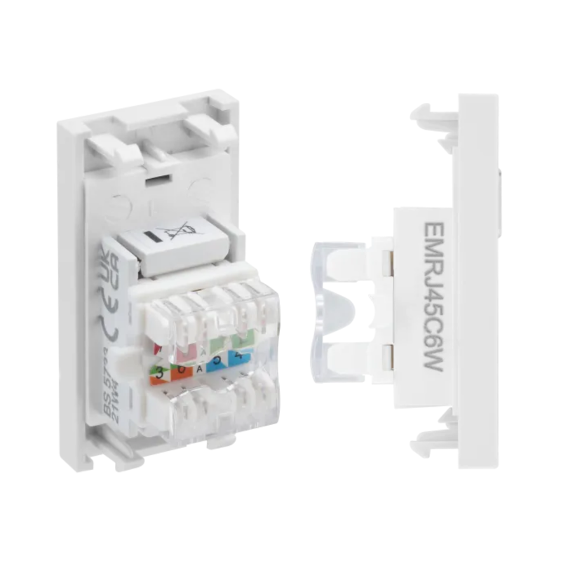 BRITISH GENERAL - 英國品牌 PCDCLEMS2W + EMRJ45C6W + EMNSTVW  乙太網路及電視系統組件 白色