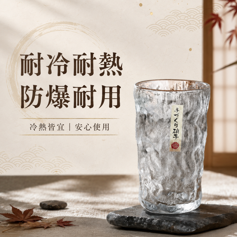 日式錘紋鳴門威士忌酒杯(透明高身款 350ml)│創意啤酒杯│水晶玻璃杯子